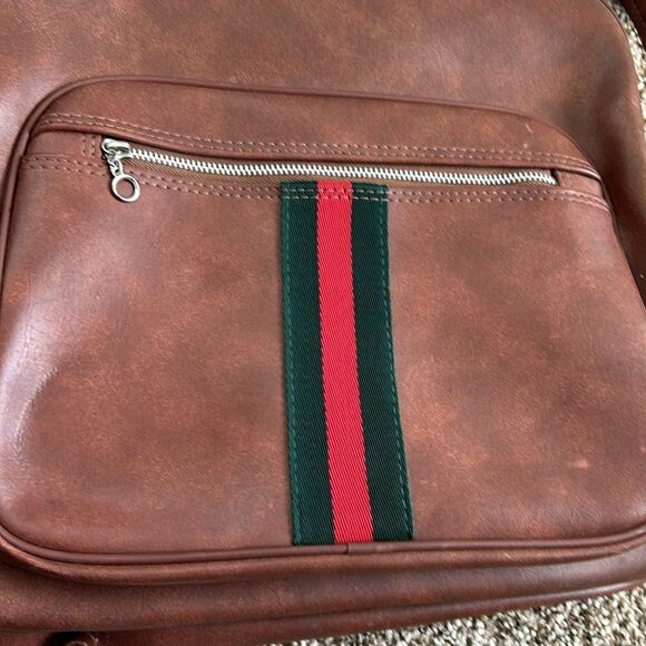 Vintage Interpur Designer Collection Brown Zipper Tote Shoulder Travel Bag - Picture 8 of 16